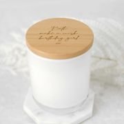 Engraved Birthday White Wood Wick Soy Candle with Wooden Lid