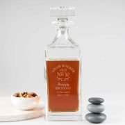 Engraved Deluxe Square Whiskey Decanter Birthday Gift