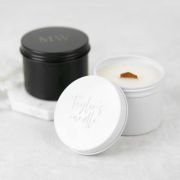 Engraved Birthday Wood Wick Soy Candle Tin