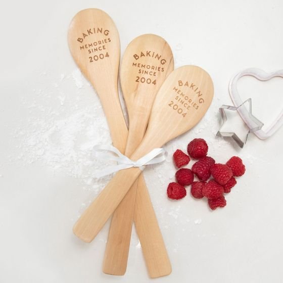 Engraved 3 Piece Wooden Spoon Cooking Set birthday Gift