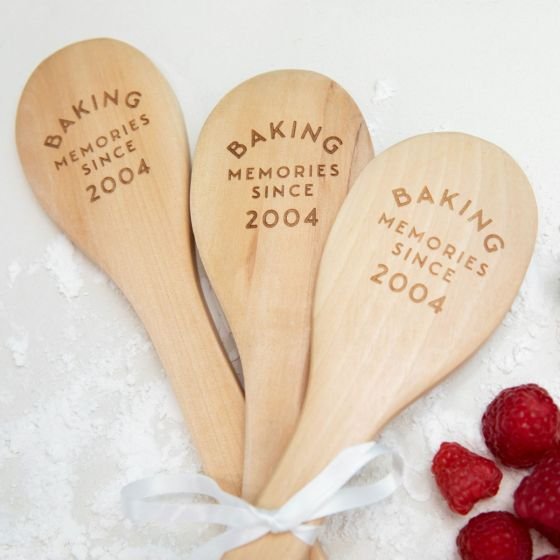 Engraved 3 Piece Wooden Spoon Cooking Set birthday Gift
