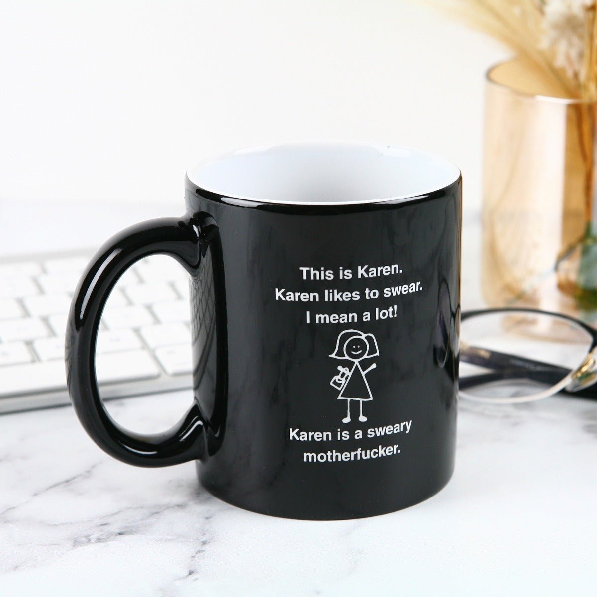 Likes to Swear Engraved Coffee Mug