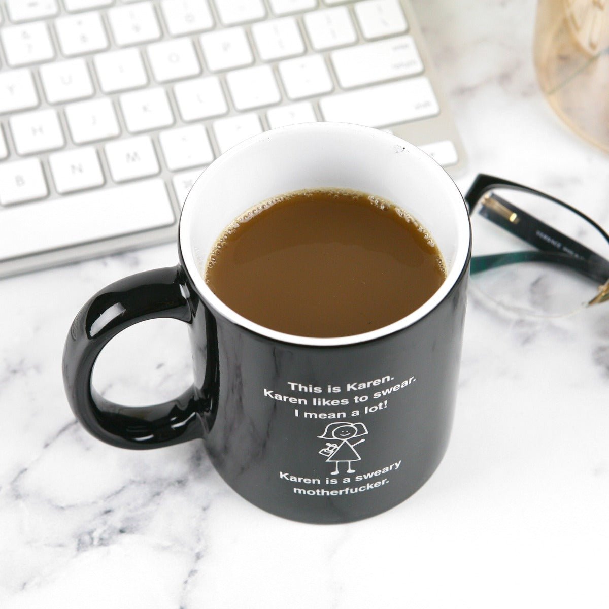 Likes to Swear Engraved Coffee Mug
