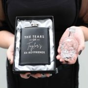 The Tears of My Ex-Boyfriend Engraved Hip Flask with Gift Box