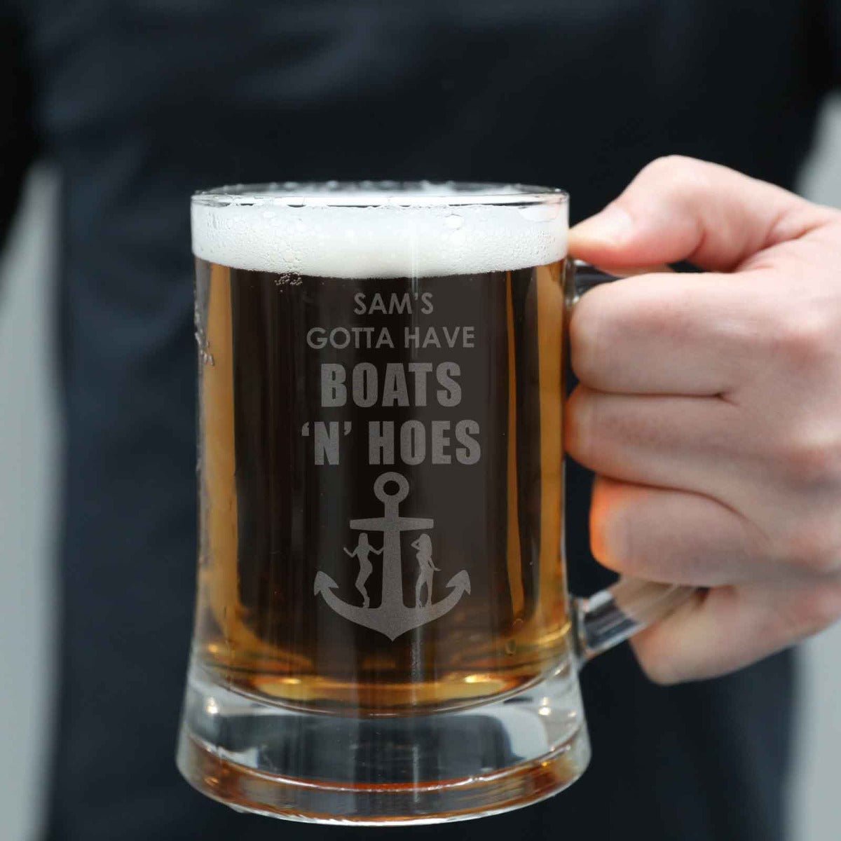 Boats ‘N’ Hoes Engraved 500ml Beer Mug