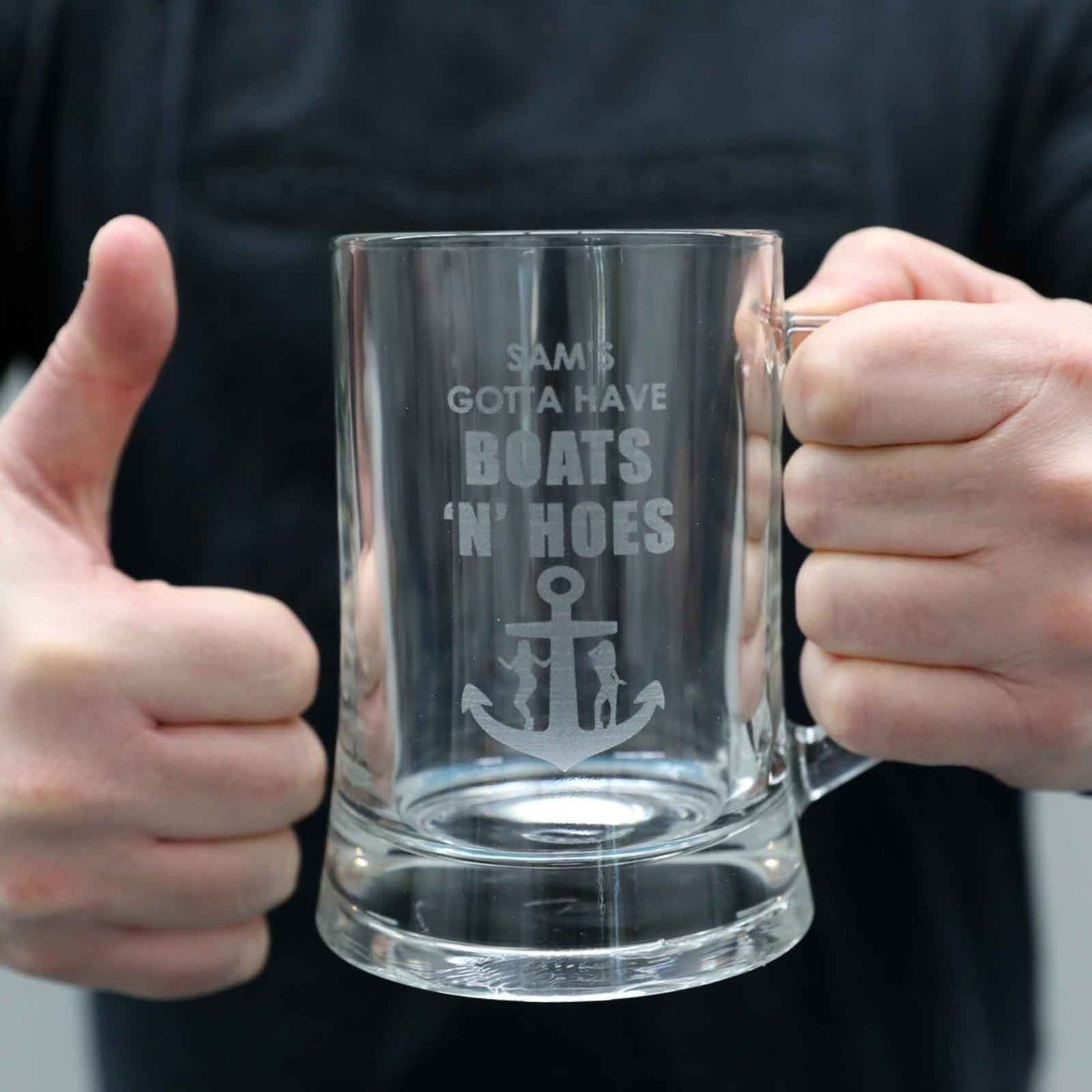 Boats ‘N’ Hoes Engraved 500ml Beer Mug