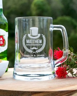 Engraved Bridal Party Beer Mug 500ml