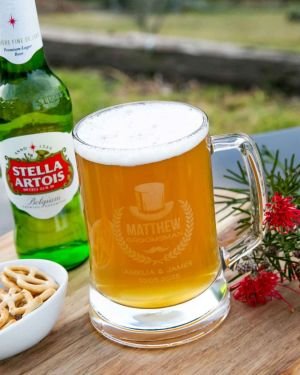 Engraved Bridal Party Beer Mug 500ml