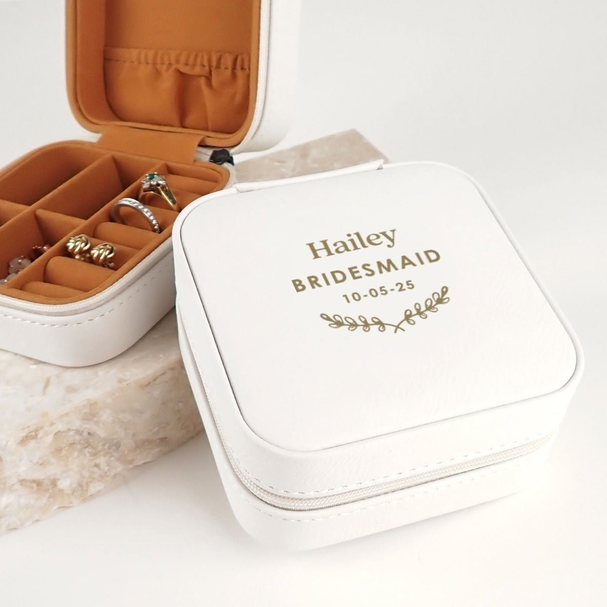 Engraved Leatherette Bridesmaid Jewellery Case