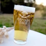 Engraved Captain 425ml Schooner Beer Glass