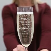 I’m Just a Mum Engraved Champagne Glass