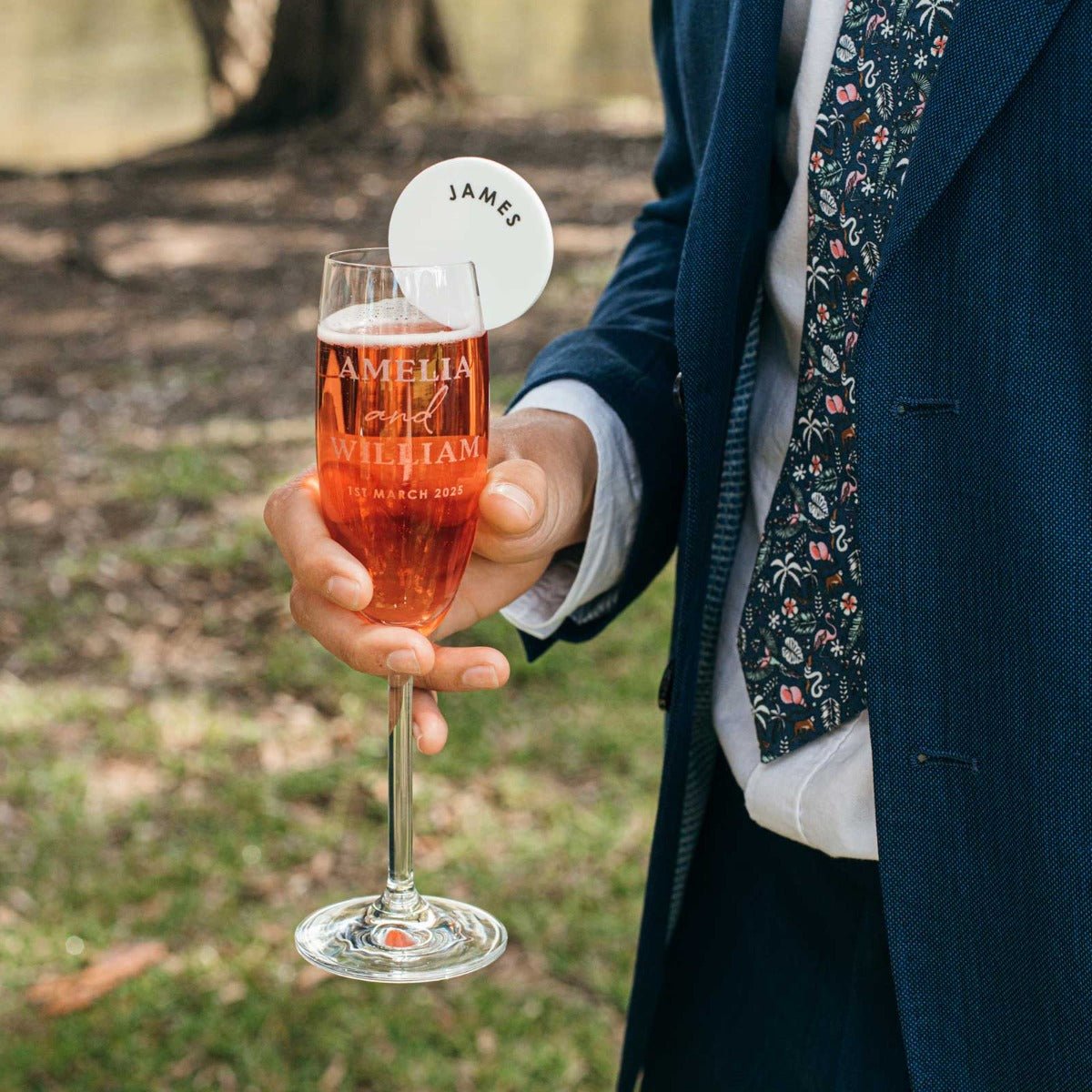 Engraved Wedding 175ml Champagne Glass