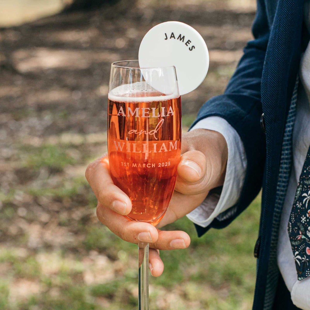 Engraved Wedding 175ml Champagne Glass