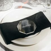 Engraved 6mm Clear Acrylic Wedding Octagon Coaster Place Cards