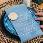 Engraved Clear Acrylic Wedding Arch Menu
