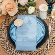 Engraved Clear Acrylic Wedding Arch Menu
