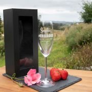 Engraved Engagement Champagne Glass