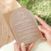 Engraved 5×7 Frosted Acrylic Arch Wedding Invitations