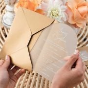 Engraved 5×7 Frosted Acrylic Arch Wedding Invitations