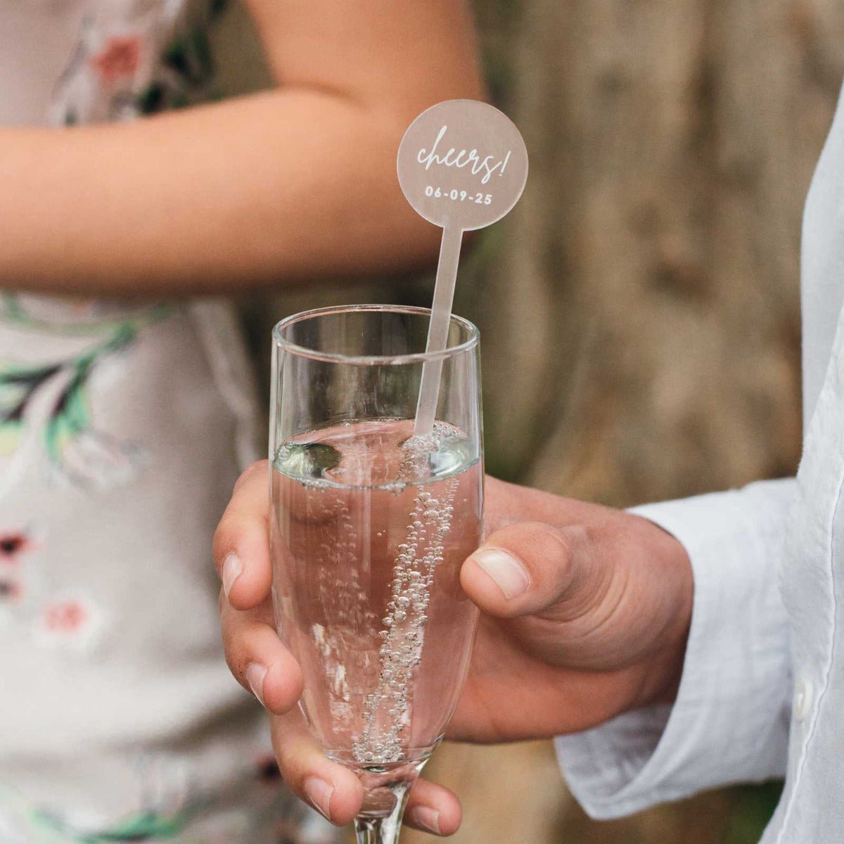 Engraved Frosted Acrylic Wedding Drink Stirrers