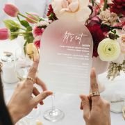 Engraved Frosted Acrylic Wedding Arch Menu
