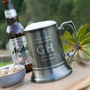 Engraved Birthday Gunmetal Beer Mug