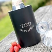 Engraved Matte Black Stainless Steel Wine Cooler