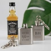 Engraved Mini Silver Hip Flask Keyring Bridal Party Gift
