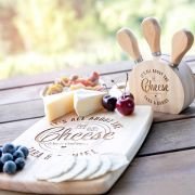 Paddle Chopping Board + BONUS Cheese Knife Set
