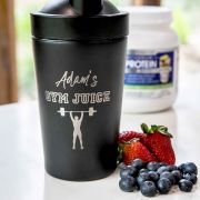 Engraved 600ml Stainless Steel Black Protein Shaker