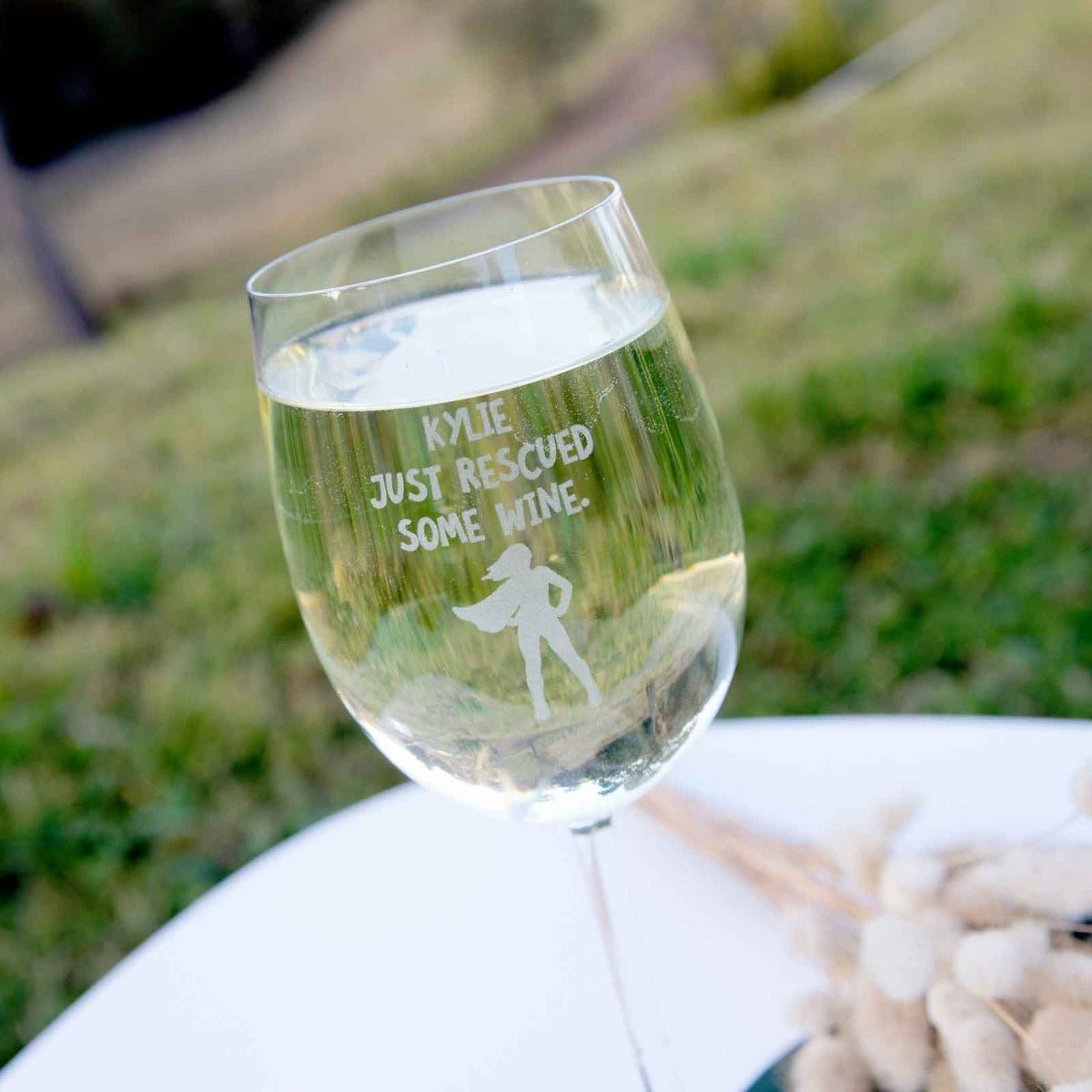 Engraved Just Rescued Some Wine 360ml Wine Glass