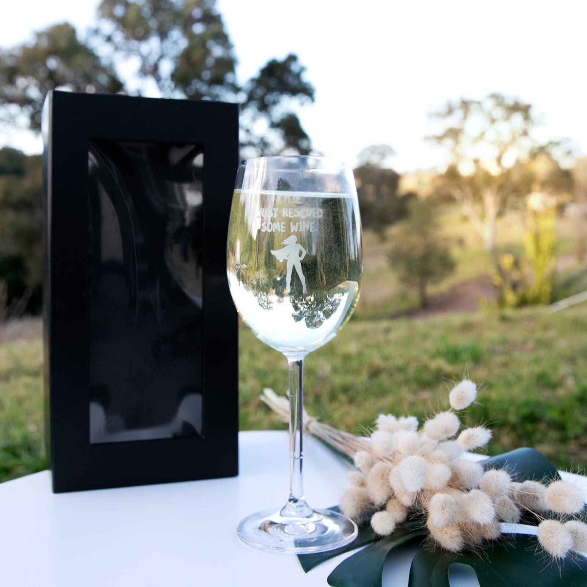 Engraved Just Rescued Some Wine 360ml Wine Glass