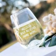 Engraved Just Rescued Some Wine 460ml Stemless Wine Glass