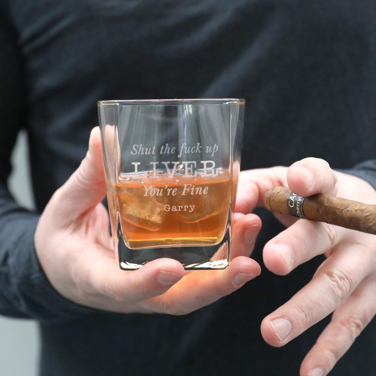 Shut Up Liver Engraved Scotch Glass
