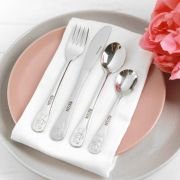 Engraved Silver Bear Children’s Cutlery 4 Piece Set