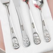 Engraved Silver Bear Children’s Cutlery 4 Piece Set