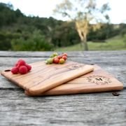 Engraved Acacia Wood Twin Cheese Board Set