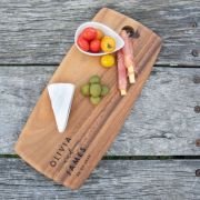 Engraved Acacia Wood 38cm Tapas Serving Board Wedding Gift