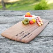 Engraved Acacia Wood 38cm Tapas Serving Board Wedding Gift