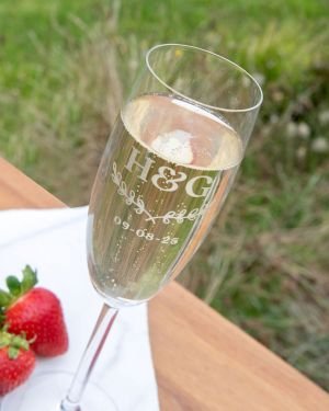 Engraved Wedding Champagne Glass