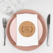 Engraved Wedding Cork Coaster