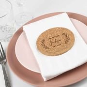 Engraved Wedding Cork Coaster