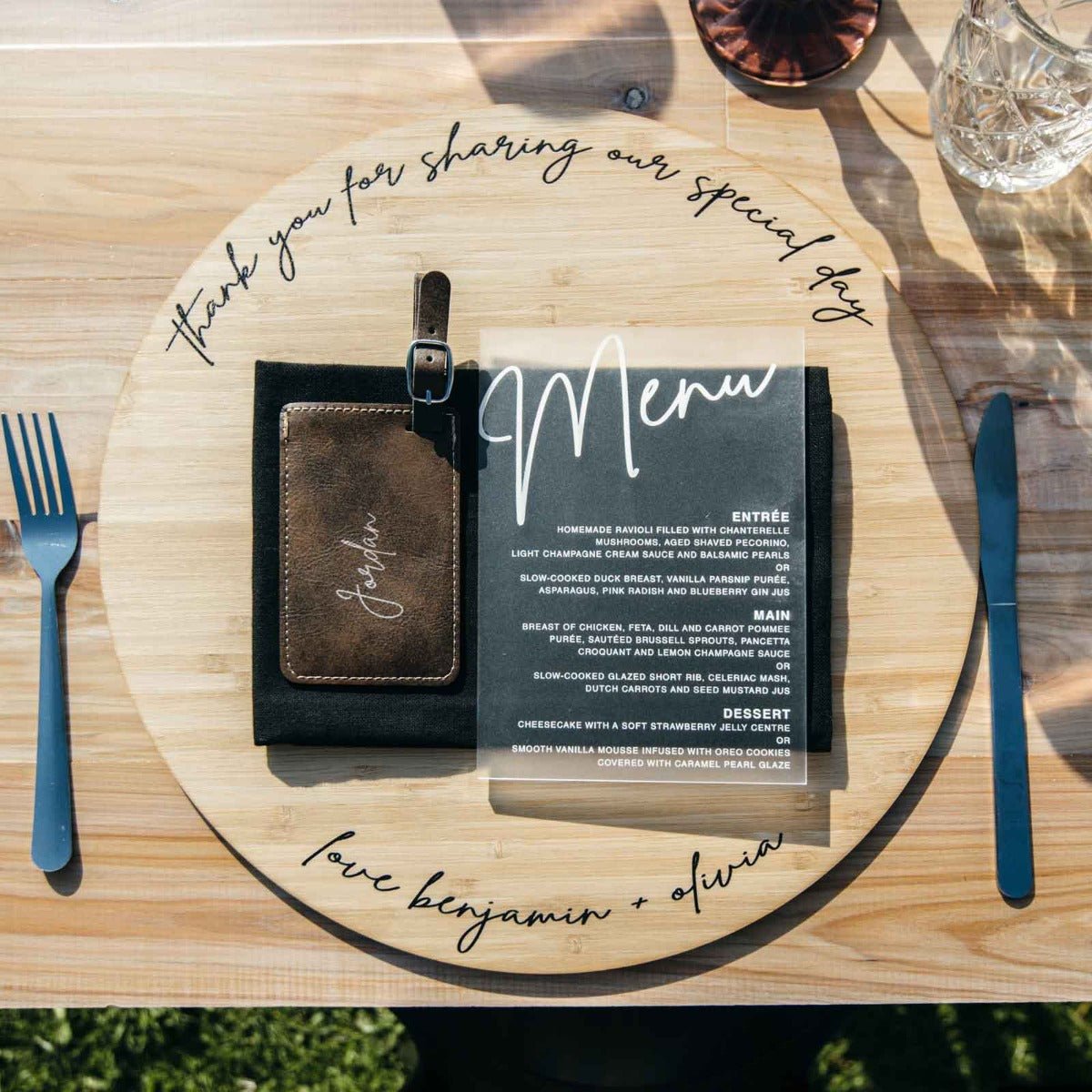 Engraved Wedding Leatherette Luggage Tag