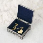 Engraved Wedding Pewter Jewellery Ring Box