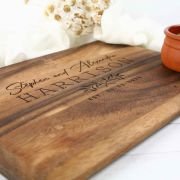 Engraved Wedding Rectangle Acacia Serving Board