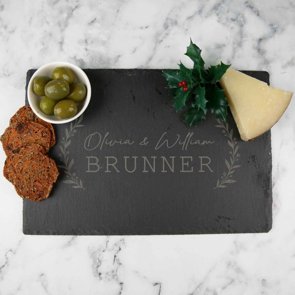 Engraved Rectangle Wedding Slate Cheese Board