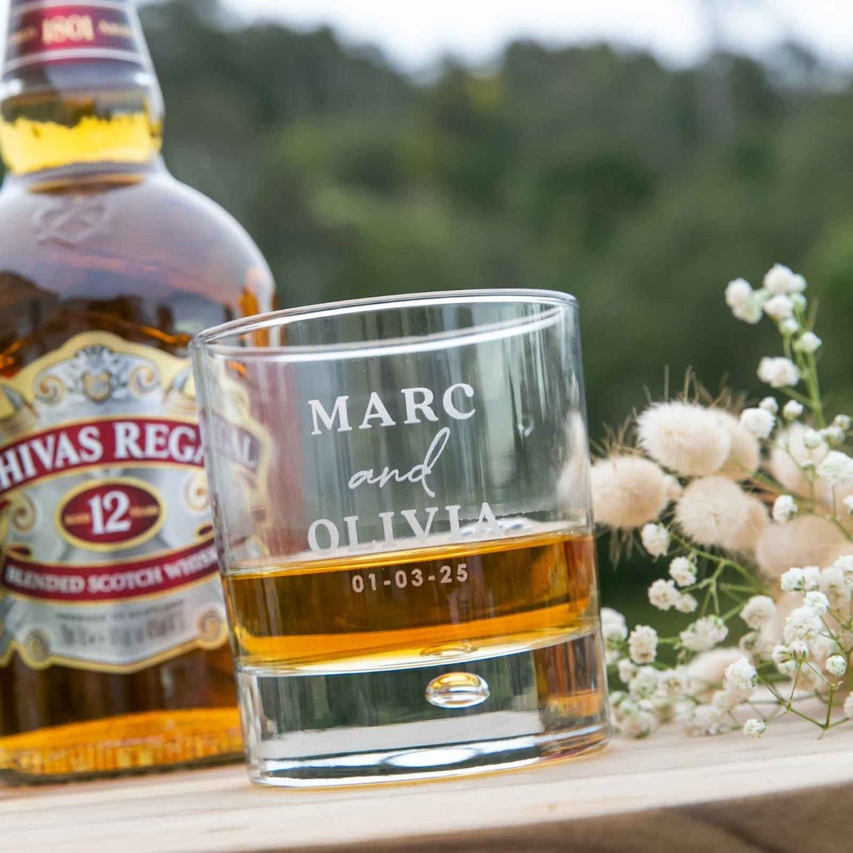 Engraved Wedding Round 305ml Scotch Glass