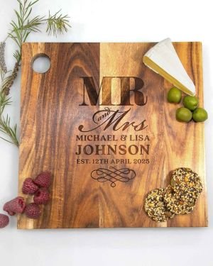 Engraved Deluxe Square Cheese Serving Chopping Board
