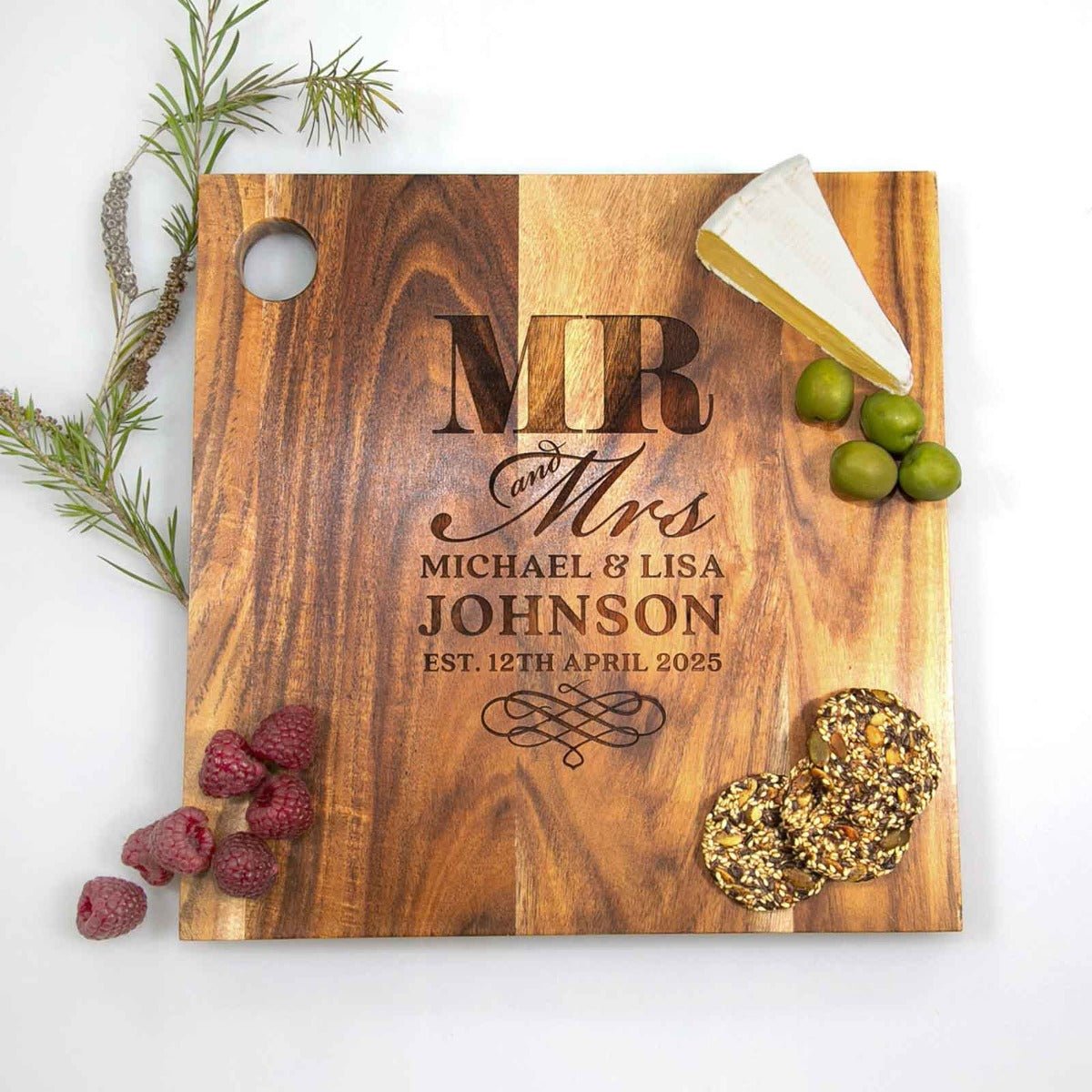 Engraved Deluxe Square Cheese Serving Chopping Board