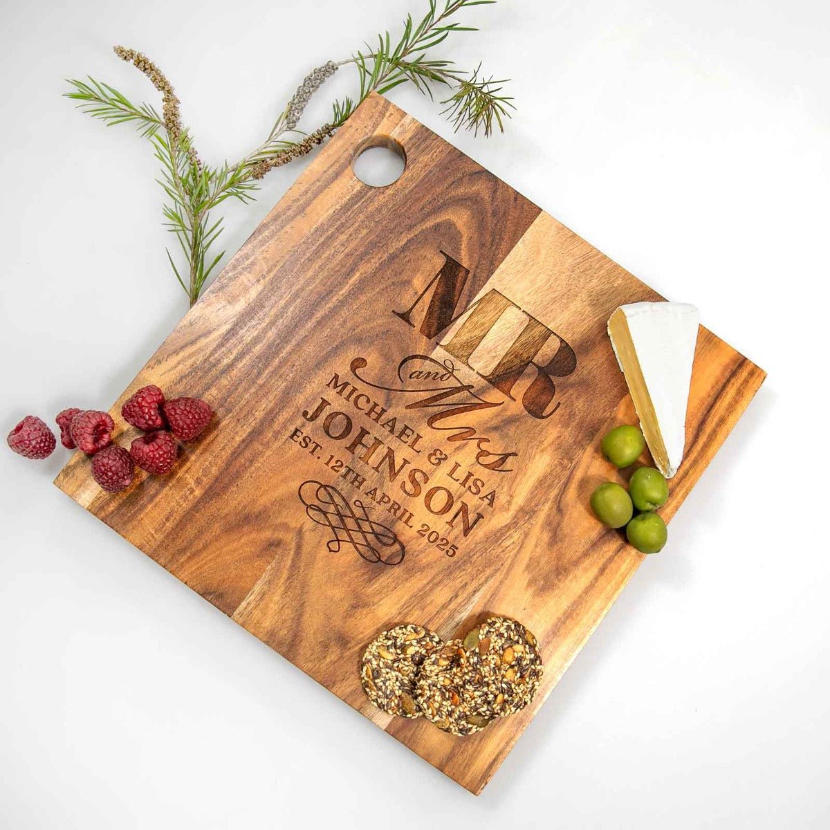 Engraved Deluxe Square Cheese Serving Chopping Board